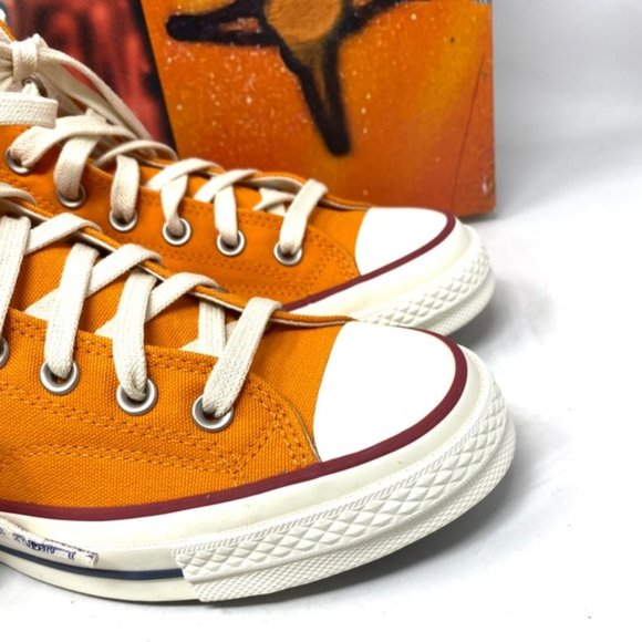 Converse x Come Tees Chuck 70 Shoes Orange Canvas Women Sneakers High A01762C - Picture 10 of 11